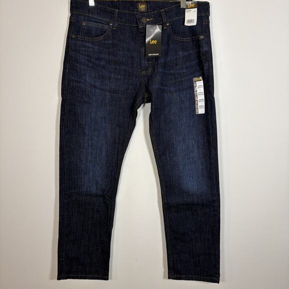 Lee Denim Jean Anderson Slim Fit Straight Leg 34 x 30 NWT Dark Wash - Picture 2 of 9